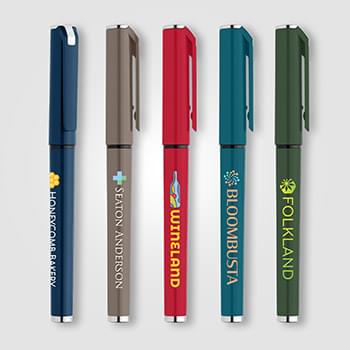 Islander Recycled Plastic Monochrome Gel Grip Pen - ColorJet