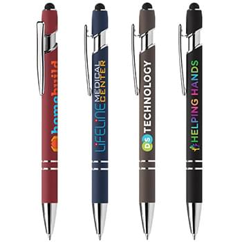 Ellipse Softy Recycled Aluminum Pen w/ Stylus + Anti-Fraud Ink - ColorJet