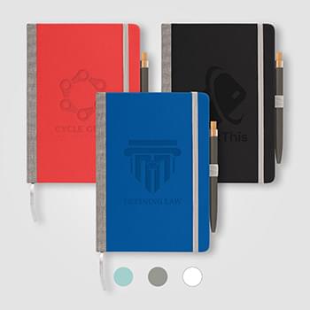 LAST CHANCE - Steinbeck Recycled Hard Cover Journal & Pen Set - A5 5.9