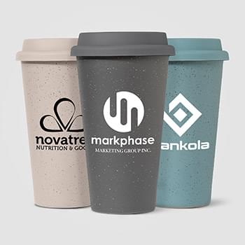 LAST CHANCE - Equator - 9 oz. Double Wall Ceramic Tumbler with Silicone Lid - Silkscreen