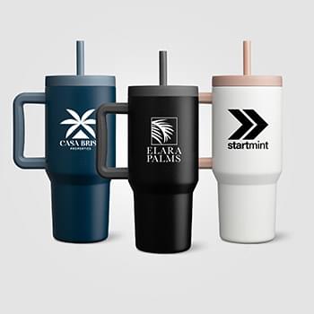 Grosche Aspen Stainless Steel Triple-Wall Insulated Straw Mug - 32oz