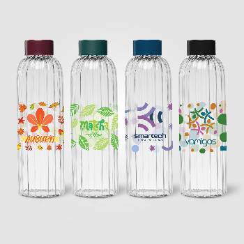 Linea Glass Ridged Color Pop Bottle – 21 oz.