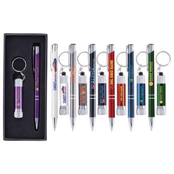 Chico & Chroma - Full Color Metal Pen & Flashlight Gift Set