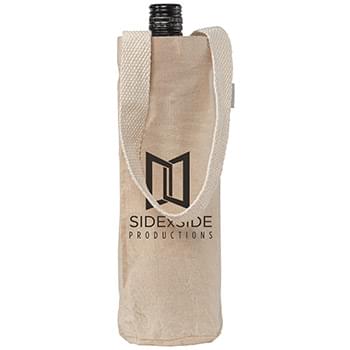 Single-Bottle Wine Tote Bag - 6 oz. Recycled Cotton Blend